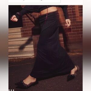 Free People Good Feels Black Maxi Skirt size S